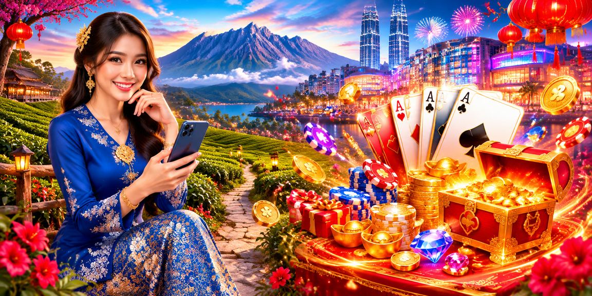 Pemain wanita Sabah dalam baju kurung menikmati permainan kad dalam talian dengan selamat di platform 9010